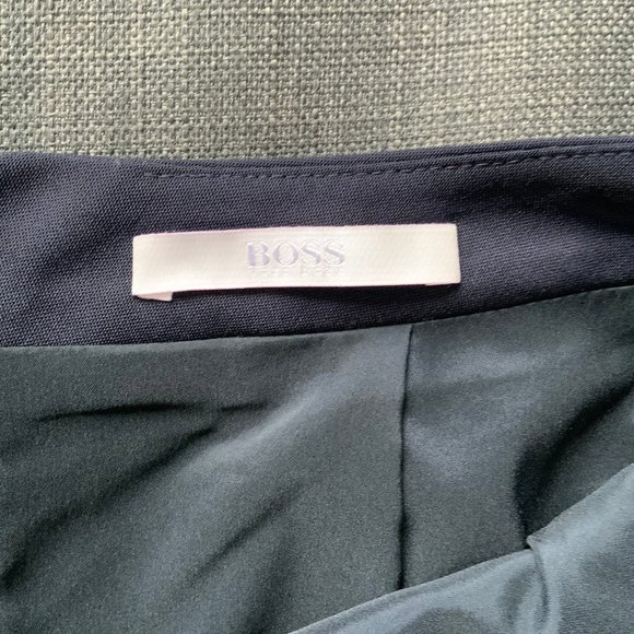 BOSS Navy Venina Patchwork Pencil Skirt Sz 2 - Picture 3 of 4